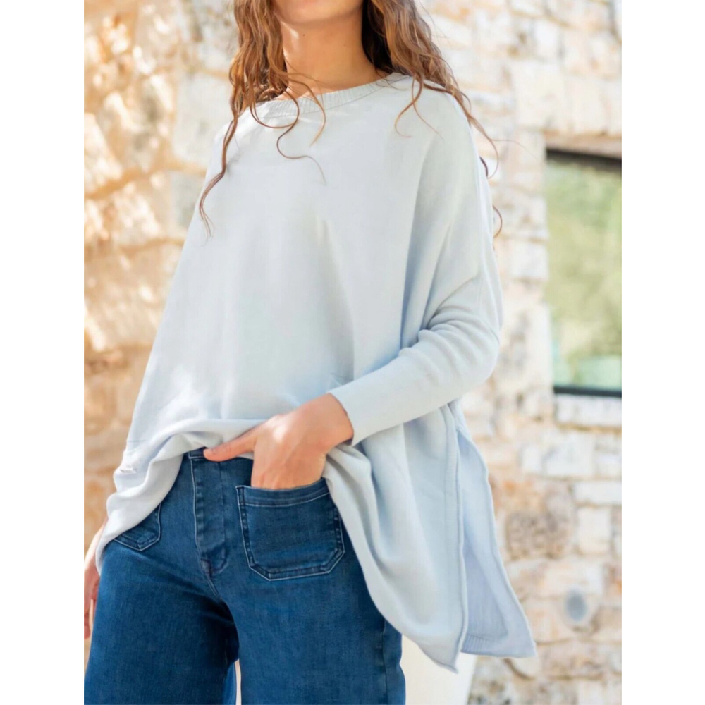 Mersea Sweater Catalina Comfort Cozy versatile Crewneck Side Slits